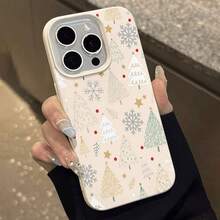 Las fundas para teléfono con temática navideña son compatibles con los modelos  11 a  17 y están fabricadas con material TPU duradero, ofreciendo protección anticaídas y antideslizante, ideales para familias y amigos. - Blanco - Ver 6
