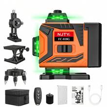NJTY 1pc Mini Laser Level, 16 Lines 4D Level, Self-Leveling 360° Horizontal And Vertical Cross Green Laser Level For Construction, Home, DIY Woodworking - Orange - View 13
