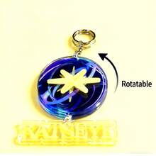 HOT KATSEYE International Group Acrylic Cartoon Rotatable Keychain EYEKONS Support Pendant Creative DIY Gift - Multicolor - View 8