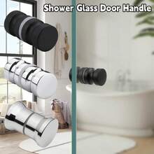 Manija de puerta de vidrio de ducha elegante, perilla para puertas de ducha deslizantes, piezas de repuesto de hardware de doble cara para puertas de vidrio de baño - Aluminio Plata - Ver 1