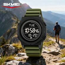SKMEI 2626 Men's Compass Watch LED Display Pedometer Stop Watch Water Resistant Digital Sport Watch With 3 Alarms - one-size - View 12