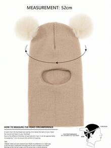 Dziecięca czapka z dzianiny z podwójną kulką chroniąca uszy, ciepła dla chłopców i dziewczynek