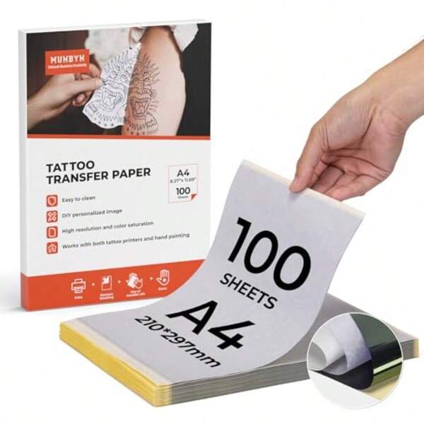 Tattoo Transfer Paper 100 Sheets A4 Size Tattoo Stencil Paper 4Layer Premium DIY Transfer Paper Tattoo Stencils Tattoo Kit Tattoo Supplies
