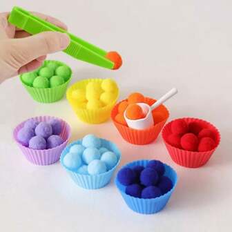 精细动作训练配件 镊子 平头镊子 彩色夹子塑料镊子