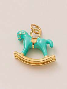 1PC Colorful DIY Fashionable Daily Animal Series Pendant Necklace, Vacuum Electroplated 18K Gold Color Preservation Women's Jewelry Pendant In The Furnace