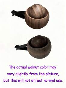 1个手工天然黑胡桃木车载香薰机 - 优雅球形木质设计，黑色手柄，无需电池，持久留香，适用于汽车空调出风口、卧室、客厅和办公室，时尚家居装饰，男女皆宜的礼品套装，天然木质香薰机，适合节日、圣诞节、乔迁之喜和日常使用。