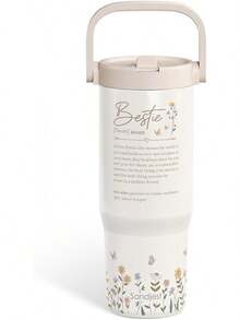 Pink Bow Stainless Steel Straw Lid Tumbler 30oz With Carry Handle For Women Girls, Insulated Travel Coffee Cup, Gift For Sports Outdoor Workout Christmas Birthday - 最好的朋友 - 查看 8