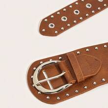 1pc Punk Rock Asymmetrical Rivet Waist Belt Dress - A - View 11