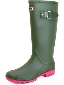 Rain Boots For Women, Waterproof Knee-High Rubber Boots, Lightweight Garden Boots Keep Warm Work Tall Fishing Boots For OutdoorChristmas - Green - View 8