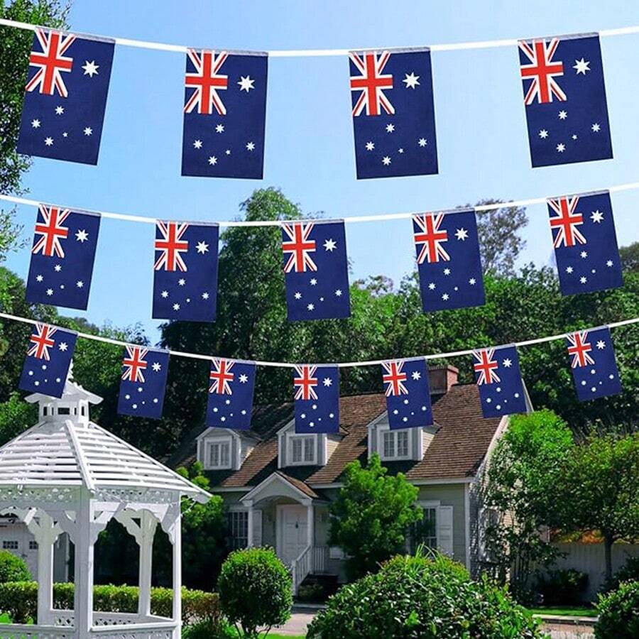 Australian Flag Chain, Little Australian Flag, Grand Opening Ceremony, National Sporting Events, Holiday Decorations(Hand Waving Flags, Garden Flags) - Multicolor - View 1