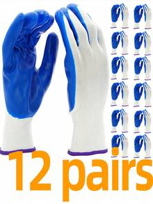 12 pares de guantes de jardín, guantes de trabajo, guantes de trabajo de jardín, herramientas de jardín, guantes de mujer, guantes de hombre, guantes universales para hombres y mujeres