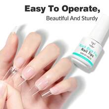 15ml Pegamento de uñas transparente, requiere curado con luz UV y gel de uñas de larga duración, se usa para manicuras DIY en casa o como regalo para mujeres - transparente - Ver 2