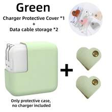 1个硅胶充电器保护套，兼容29W/30W/35W电源适配器，防尘硅胶充电器头保护套 - 綠色 - 查看 9