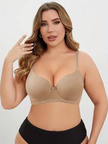 Sujetador con aros MIMILEMON para mujer de talla grande, con soporte y comodidad - Café integral - Ver 10
