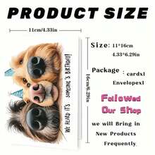 Adult Birthday Card For Dog Lovers - Cute Pups With Party Hats "Someone's Birthday" Greeting (With Envelope) - Multicolor - View 4