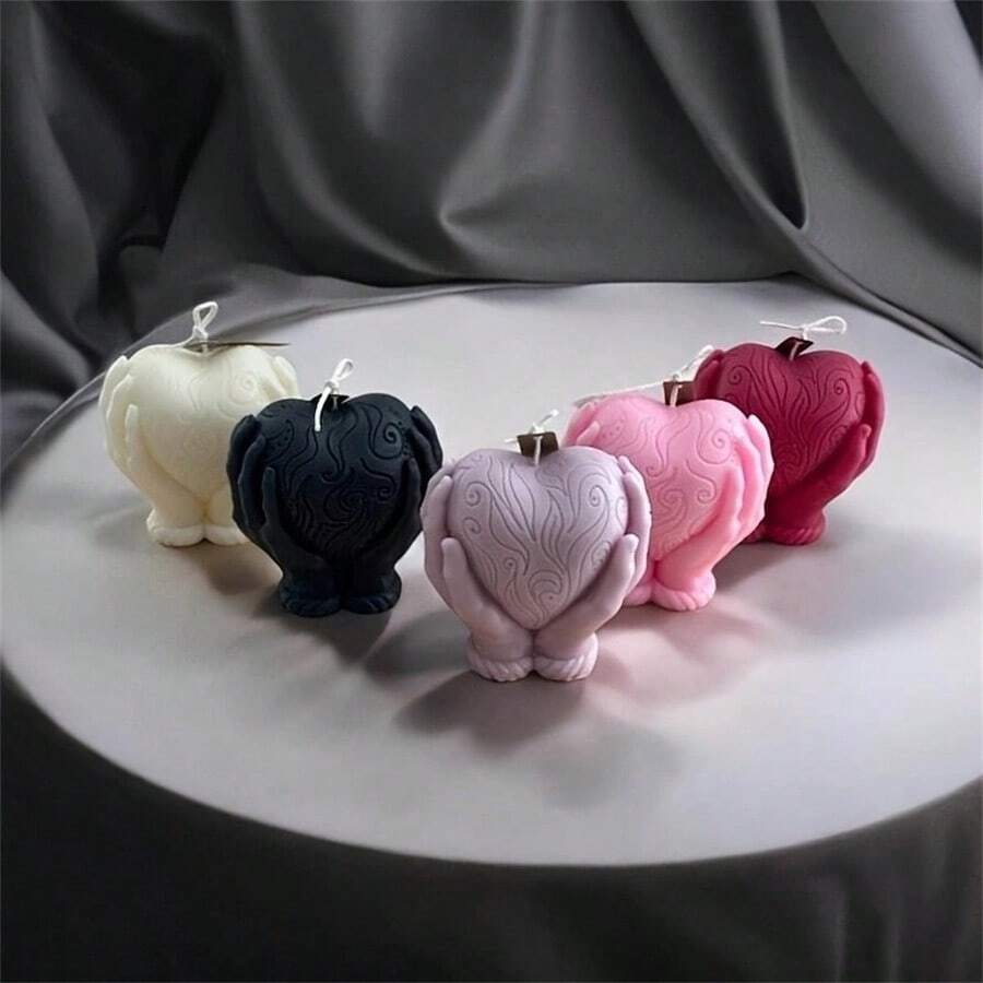 1/2件 3D 心形树脂浇铸模具，适用于蜡烛、硅胶树脂模具、手持香薰模具、DIY 蜡烛熔化装饰模具、心形石膏工艺模具、情人节礼物、情人节装饰品、家居装饰。