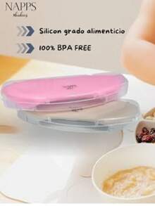 2 Pack Baberos De Silicona Bebé Impremeable Unitalla Calidad - Rosa - Ver 5