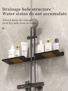 1件，洗脸盆置物架，免钻孔排水置物架，可置于马桶水槽龙头上方，非常适合整理浴室用品和配件，浴室配件，浴室工具 - 彩色 - 查看 7