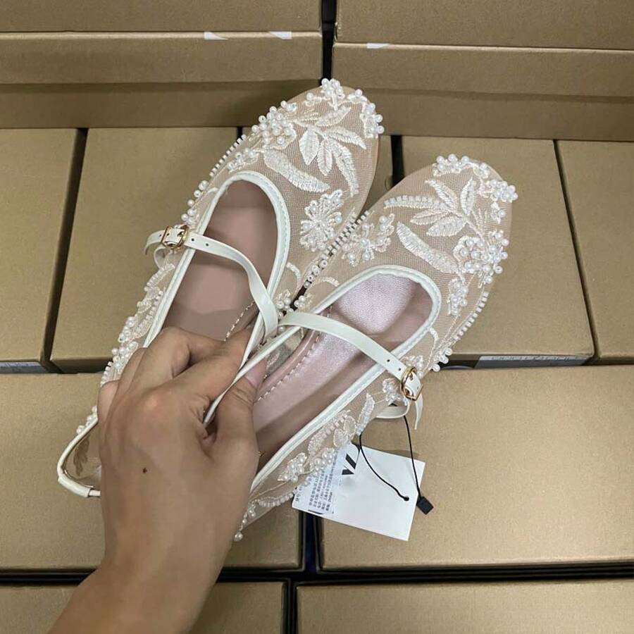 Women Flats - Beige - View 1