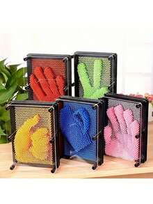 1 pieza Kit de manualidades de clonación de mano 3D 2025 nuevo y Pinart arcoíris, juego interactivo de juguete para niños, molde de mano cuadrado de plástico 3D Pinart estereoscópico, decoración del hogar para niños, regalo de cumpleaños/Pascua/festividad, regalo perfecto, juguete - Multicolor - Ver 4