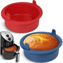 6 Inch Air Fryer Round Cake Pans For Baking, Nonstick  Air Fryer Baking Pan Wih Handle,  Set Of 2 - 6 Inch - 查看 2