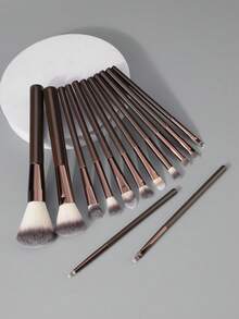 Bộ cọ trang điểm 10/13 món, cọ vát/tròn, cọ nền, cọ tạo khối, cọ tán màu, cọ kẻ lông mày, cọ phấn mắt, cọ che khuyết điểm, cọ trang điểm đa năng, thích hợp cho kem nền dạng lỏng, phấn phủ, kem che khuyết điểm, phấn má hồng, v.v. (Màu nâu), Bộ cọ trang điểm, Bộ cọ trang điểm, Bộ cọ trang điểm, Bộ cọ trang điểm hoàn chỉnh, Bộ cọ trang điểm, Bộ cọ trang điểm đầy đủ, Bộ cọ trang điểm, Bộ cọ trang điểm, Bộ quà tặng trang điểm - màu nâu - Xem 4
