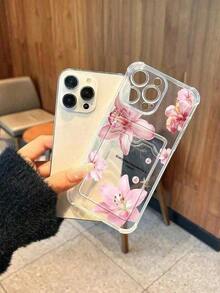 Shockproof Phone Case With Perforated Card Holder And Floral Print Compatible With IPhone 16 Pro Max / 11 / 12 / 13 / 14 Plus / 15 Pro / - MultiWarna - View 3