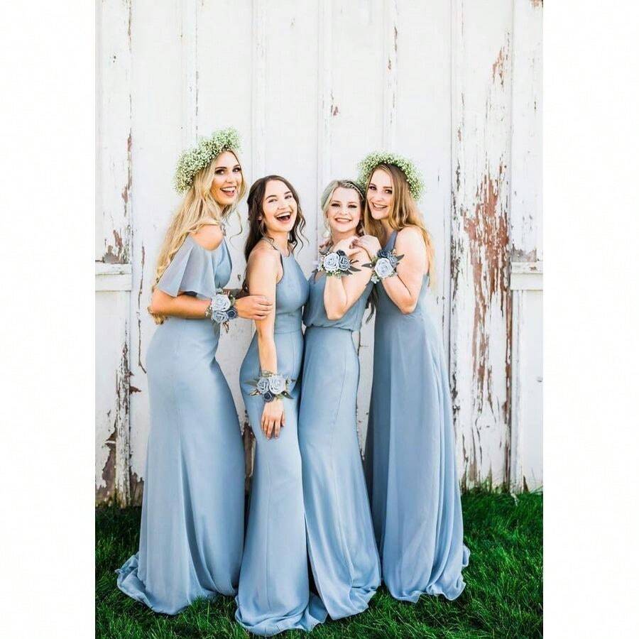 Wristband Corsage, Artificial Flowers For Wedding Bridesmaid Hand Flower Decor Simulated Rose Wrist Flower (Blue, One... - B0F99L7JBM - Xem 1