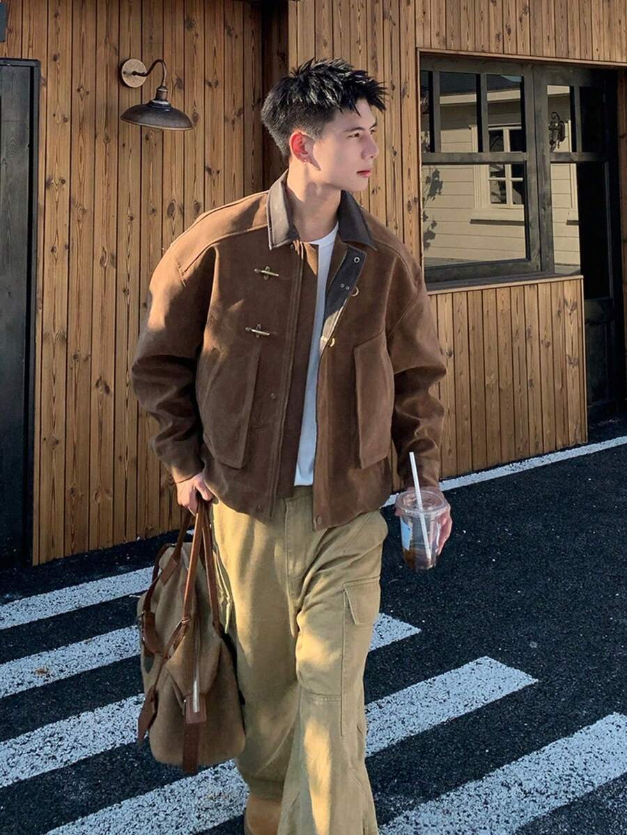 Men Jackets And Coats - 棕色 - 查看 1