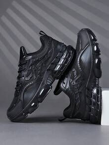 时尚休闲复古运动训练鞋，男士户外运动鞋，时尚男士运动鞋跑步鞋 - 黑色 - 查看 2