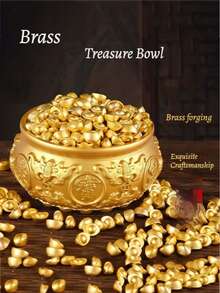 畅销黄铜风水招财罐，装饰黄铜招财罐，黄铜工艺品，饰以金沙双鱼五福风水罐 - 彩色 - 查看 8