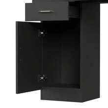 Advwin Wall-Mount Barber Station Salon Table With Storage Drawers, Shelves & Hair Dryer Holders, Professional Beauty Salon Furniture For Barbershop Or Home Studio, Perfect Holiday Gift For Stylists & Holiday Salon Upgrade (Mirror Not Included) - 黑色 - 查看 7