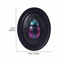 1件彩色甲虫系列装饰挂件,黑色椭圆形甲虫造型ABS树脂手工工艺品墙饰,昆虫爱好者、昆虫博物馆、主题派对装饰、家居墙饰的理想之选 - 彩色 - 查看 15