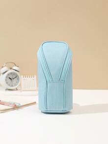 حافظة أقلام عمودية مخصصة، لون أحادي بسيط - قابلة للتخصيص بنص شخصي، سعة كبيرة وقوية، حقيبة قرطاسية عالية الجودة، مناسبة لموسم العودة إلى المدرسة، شعار قابل للطباعة