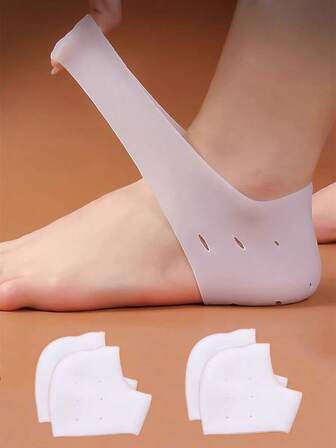 Silikon Fersenschutz, feuchtigkeitsspendende Anti-Reibungs-Fersenkissen, weiches Kissen Fersenschutz, halbe Größe Pad