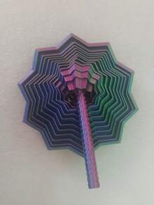 1个3D打印指尖玩具，感官指尖星形六边形带手柄，缓解压力胡萝卜蛋糕多边形错觉螺旋，新年礼物（颜色因3D打印角度不同而有所差异） - 彩色 - 查看 17
