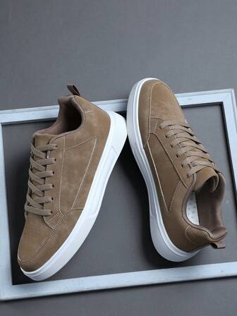 Plus Size Mode Casual Herrskor, Klassiska Snygga Herrskor Snörskor, Personliga Herrsneakers Gatuskor Casual