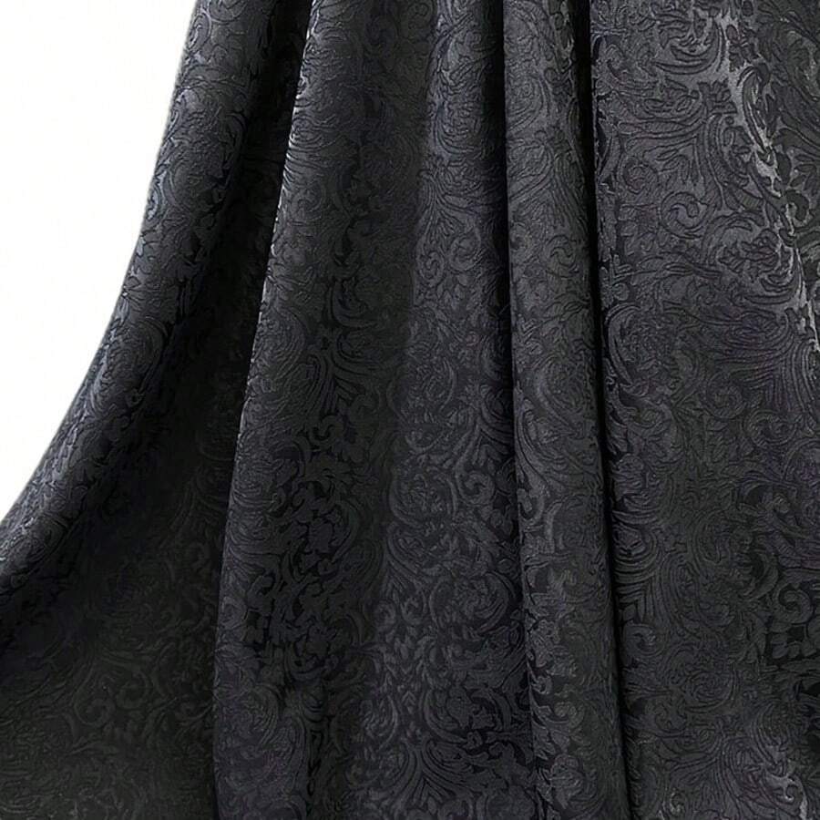 Tela de jacquard negro de lujo 3D, material de textura de satén de poliéster precortado adecuado para la confección de ropa y la decoración del hogar, lavado a mano, 145g/m² - Multicolor - Ver 1