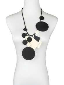 MARLIWOO 1pc Bohemian Style Retro Wooden Long Pendant Necklace, Fashion Vacation Jewelry For Women