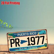 2D Flat, Puerto Rico License Plate Replica - Vintage PR Number 1977 Design, With Spanish Text And Island Map - Durable Aluminum Metal Sign (11.8"X5.9") - Puerto Rico Themed Wall Decor, Puerto Rico Driver Travel Souvenir Gift, 2D Flat - Nhiều màu - Xem 7