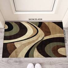 Modern Geometric Retro Pattern Rug - Polyester Fiber Backing Non-Slip Polyester Mat, Durable Home Decor Carpet, Washable Rug Suitable For Living Room, Bedroom, Dining Room And Kitchen