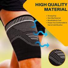 1pc Thigh Compression Sleeve, Leg Wrap Support Brace, Suitable For Men And Women Outdoor, Running, Basketball, Sports & Fitness - Black - View 4