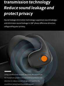 Open-Ear Air Conduction Headphone Dual Mic Rotatable Boom Mic ,Bluetooth 5.4 Wireless Air Conduction Headphones Sport Noise Reduction Earbuds, Premium Sound, Clear Call, Design For Business Call Sports Work Outdoor Activities-DG09 Black - 米色 - 查看 4
