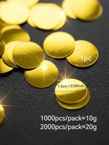 1-2000pcs Colorful Metallic Foil Confetti, Highly Attractive, Shiny Gold, Silver, Mixed Color Holographic Sequins, Small And Portable, Suitable For Party And Wedding Decoration, Party Decoration, Birthday, Anniversary, Proposal, And Other Occasions - Multicolor - View 10