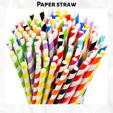 25pcs Striped Paper Straws, 12 Colors Mixed Random, 6mm/0.24in Diameter, 197mm/7.75in Length, Suitable For Valentine's Day, Ramadan, Eid, Parties, Essential For Home & Restaurant, Thick & Sturdy - Multicolor - View 12