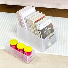 Armario plegable, organización de almacenamiento, caja de almacenamiento de plástico extraíble con asa, estuche de almacenamiento de gran capacidad, organizador de cocina﻿ - 1 pieza Beige L - Ver 12