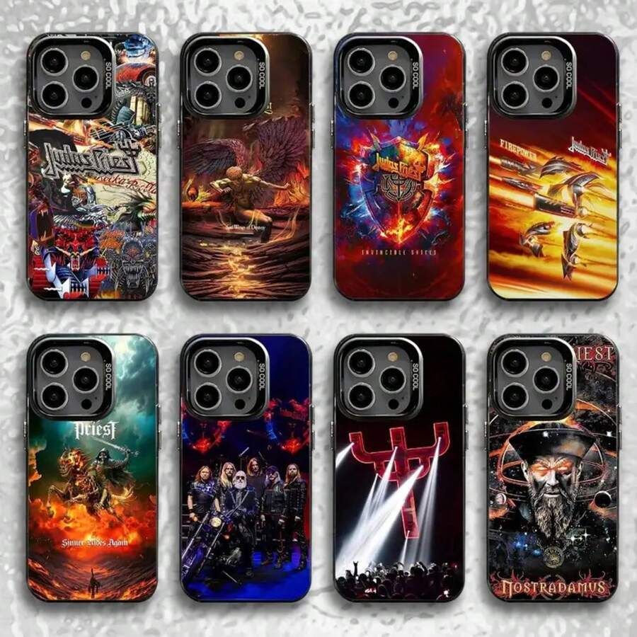 Funda de teléfono Rock Band J-Judas P-Priest para 17,16,15,14,13,12,11,Pro,Max,Plus, cubierta mate negra a prueba de golpes - Z6 - Ver 1