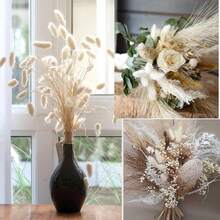 MEHELANY 55~60 Pcs/Box 16.5 " Fake Rabbit Tail Grass, Home Decor Fake Rabbit Tail Artificial Grass Branches For Boho Flower Arrangements DIY Crafts, Home Kitchen And Wedding Decoration, Xmas Decor, Christmas Thankgiving Decorations, DIY Garland Decor - White - View 5