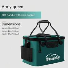 1 xô câu cá EVA gấp gọn di động, hộp đựng cá sống, bình chứa nước cắm trại, túi đựng dụng cụ câu cá, xô câu cá gấp gọn đa chức năng (Không bao gồm bơm hơi) - xanh quân đội - Xem 11