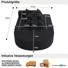 Fully Compressed Boneless Sofa, Living Room/Bedroom Segmented Cloud Sofa, Modern Modular Sofa, No Assembly Required, Comfortable, Skin-Friendly Chenille Fabric - Black + Chenille + 5 Seat + Foam - View 6